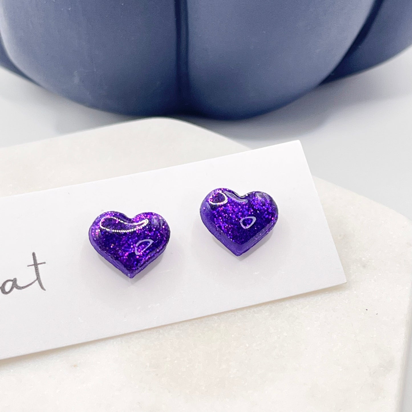 Shimmering Hearts (Stud) | Purple