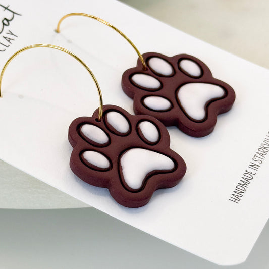 Embossed Dawg Paw Earrings