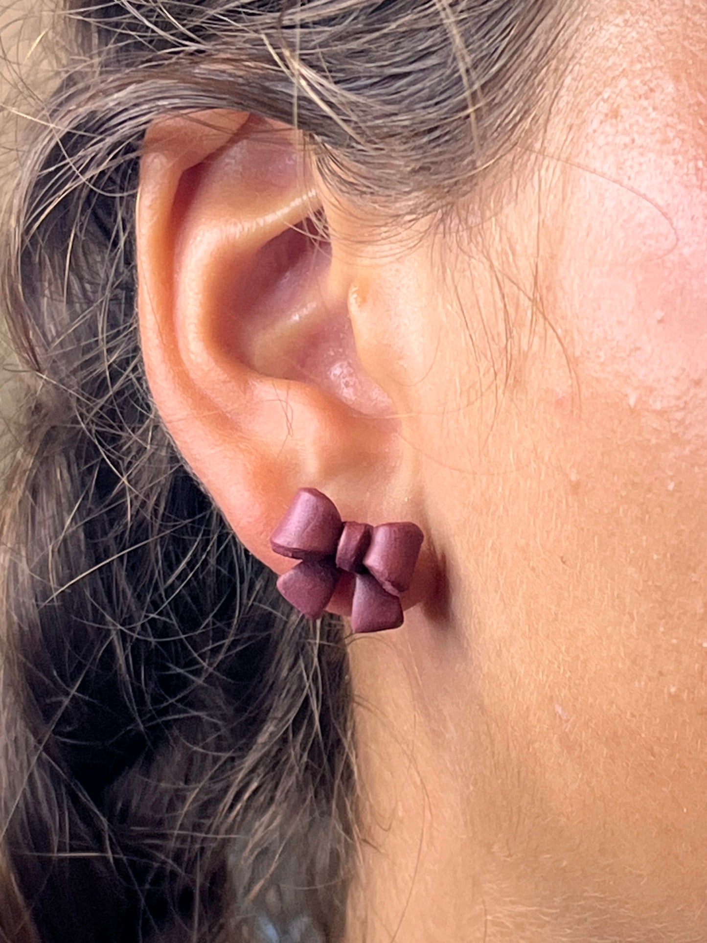 3D Bows | Maroon (Studs)