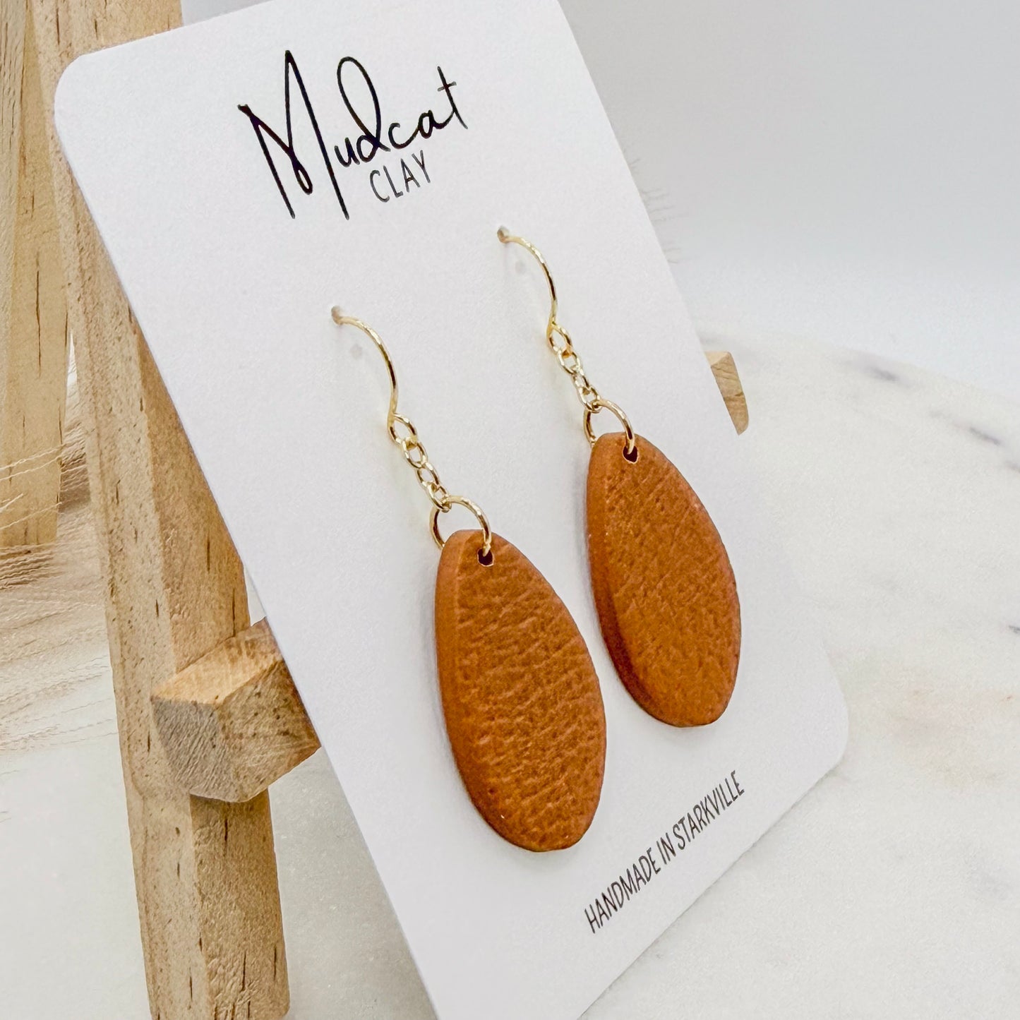 Abstract Teardrops | Leather Brown