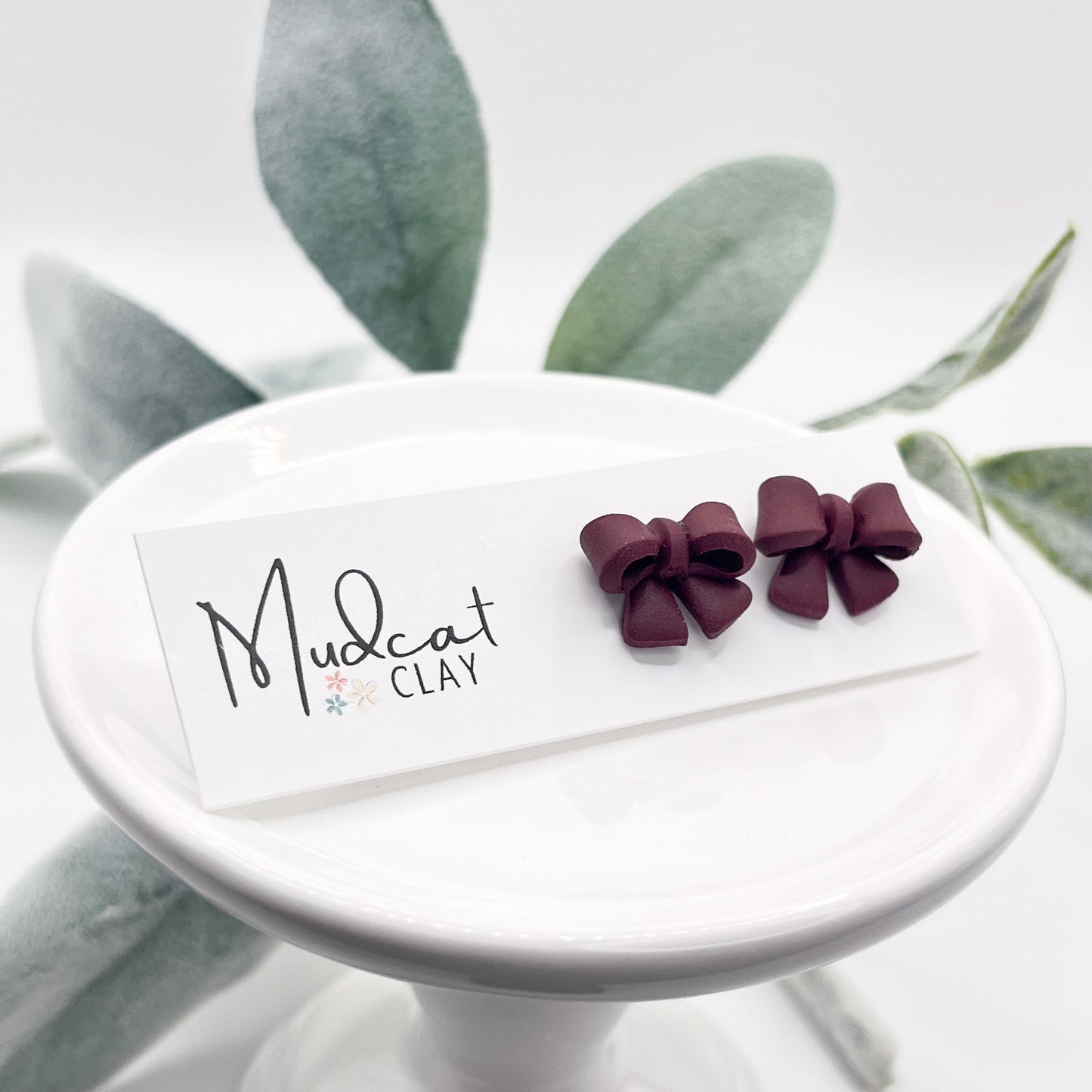 3D Bows | Maroon (Studs)