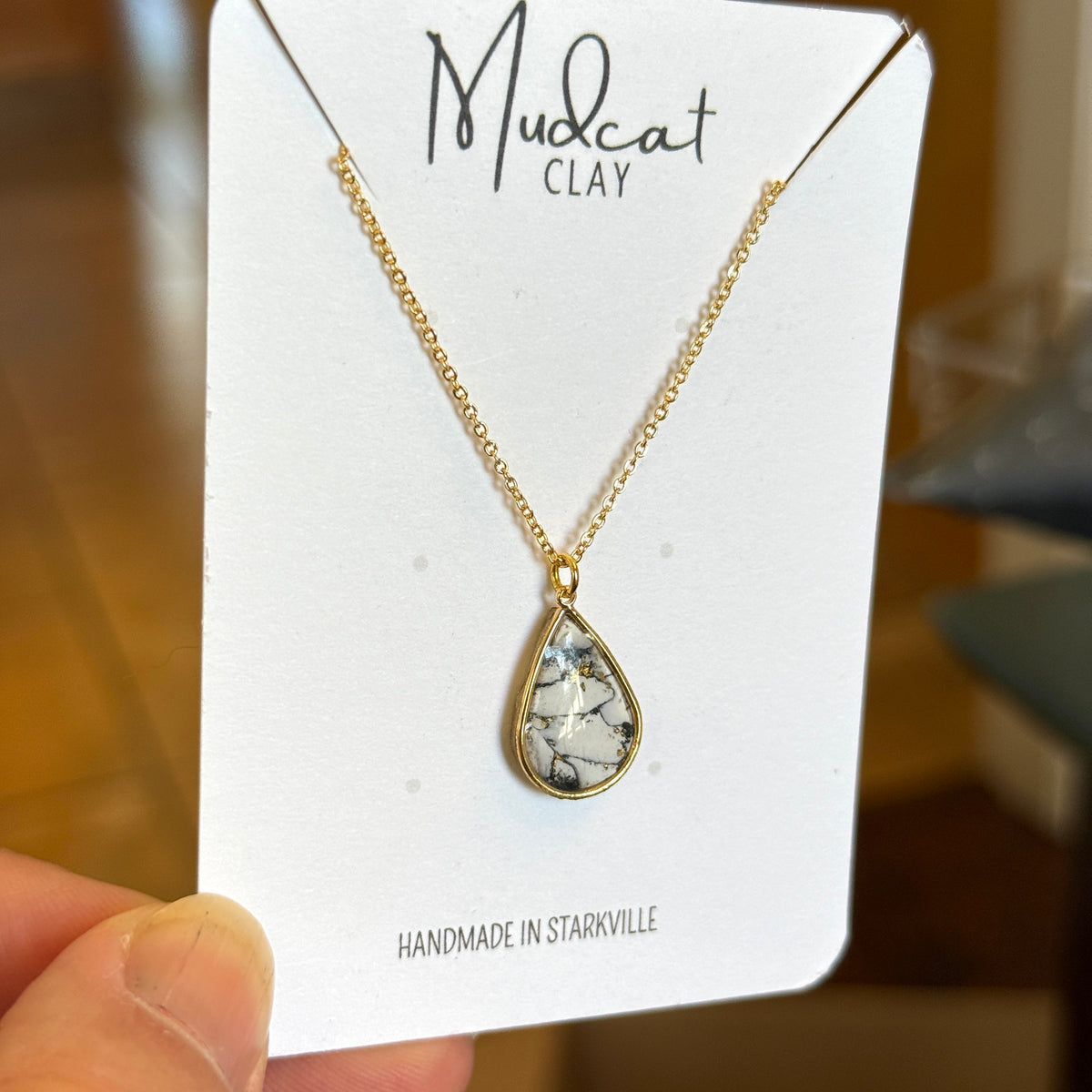Marbled Mary | Teardrop Necklace