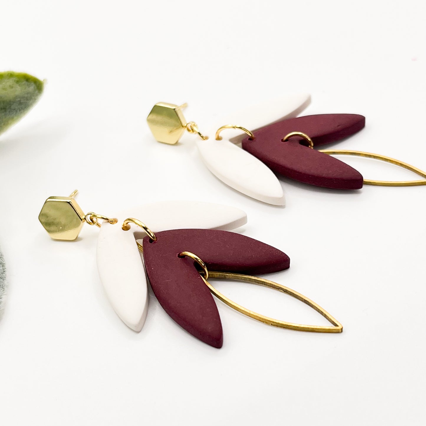 Drop Leaves (3 Tier with Gold Leaf) | Maroon & White