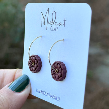 Small Hoop Earrings with Daisy Earrings