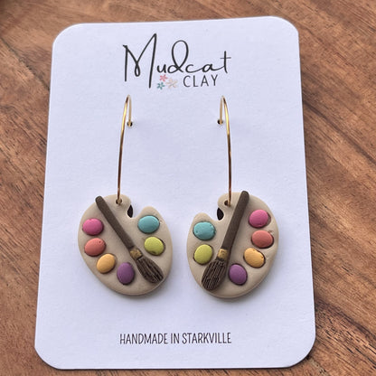 Artist's Paint Palette Earrings | Various Colors