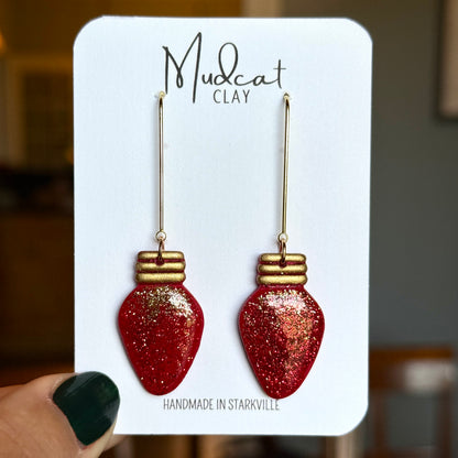 Large Christmas Tree Bulb Earrings