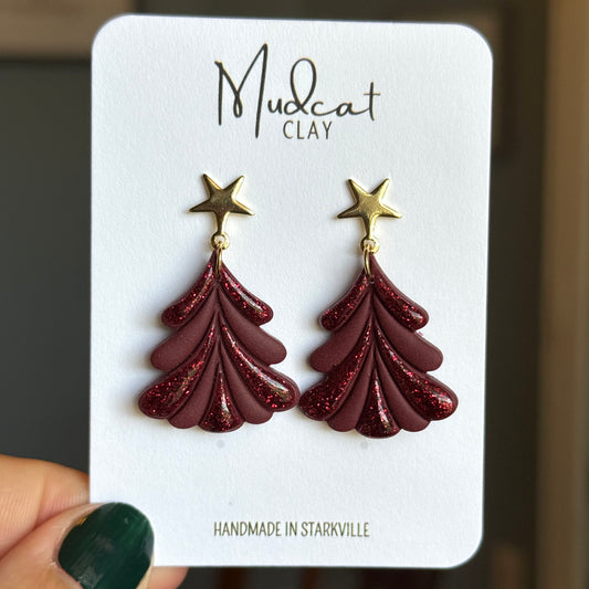 Shimmering Christmas Trees | Maroon