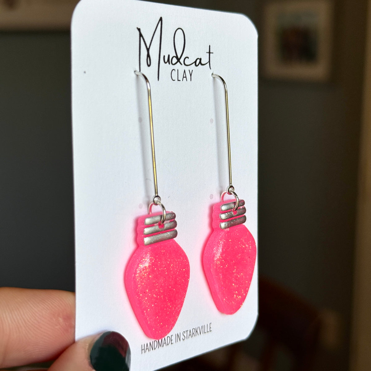 Large Christmas Tree Bulb Earrings