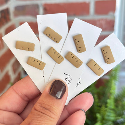Mini Wooden Ruler Earrings