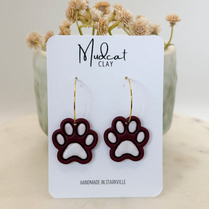 Embossed Dawg Paw Earrings