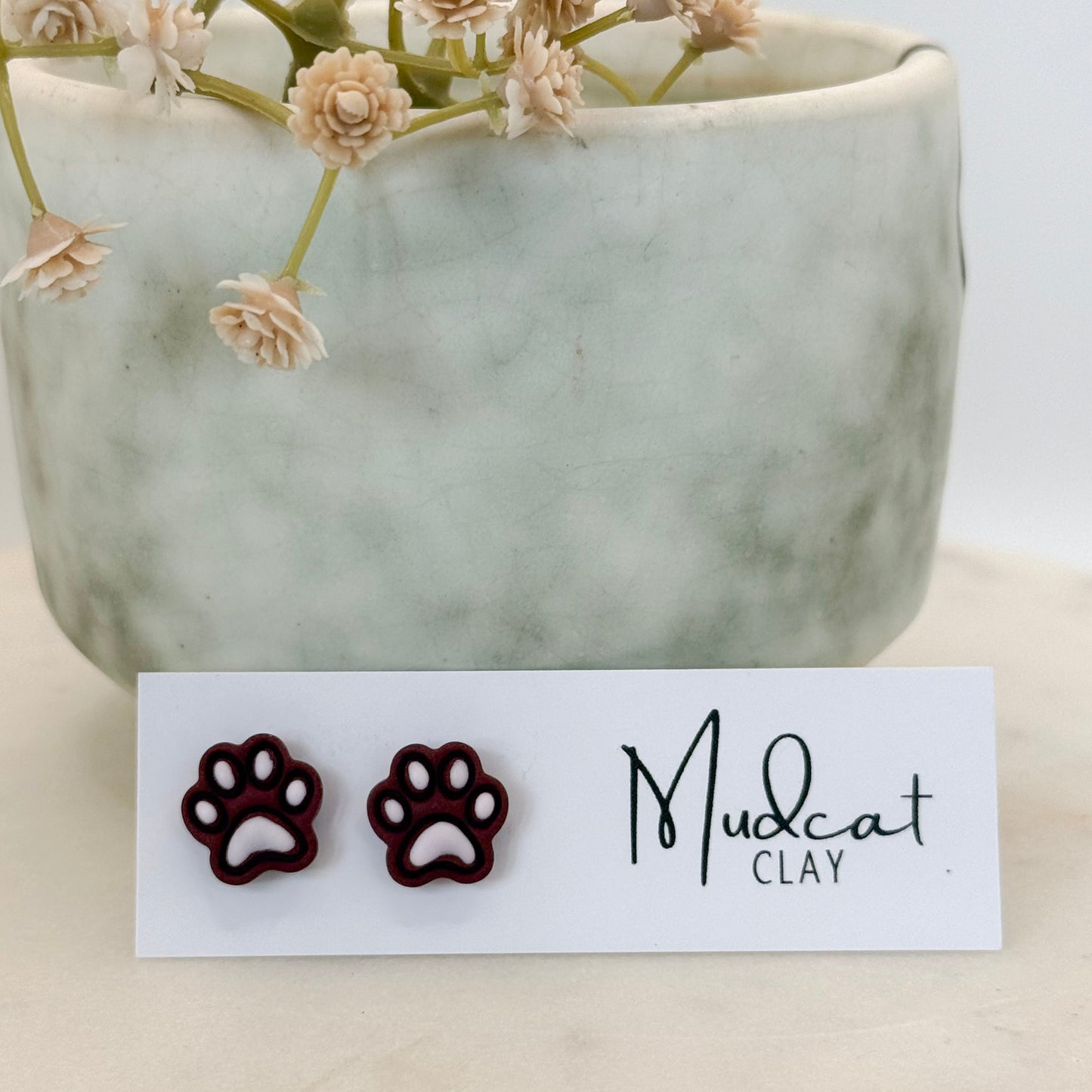 Embossed Dawg Paw Earrings