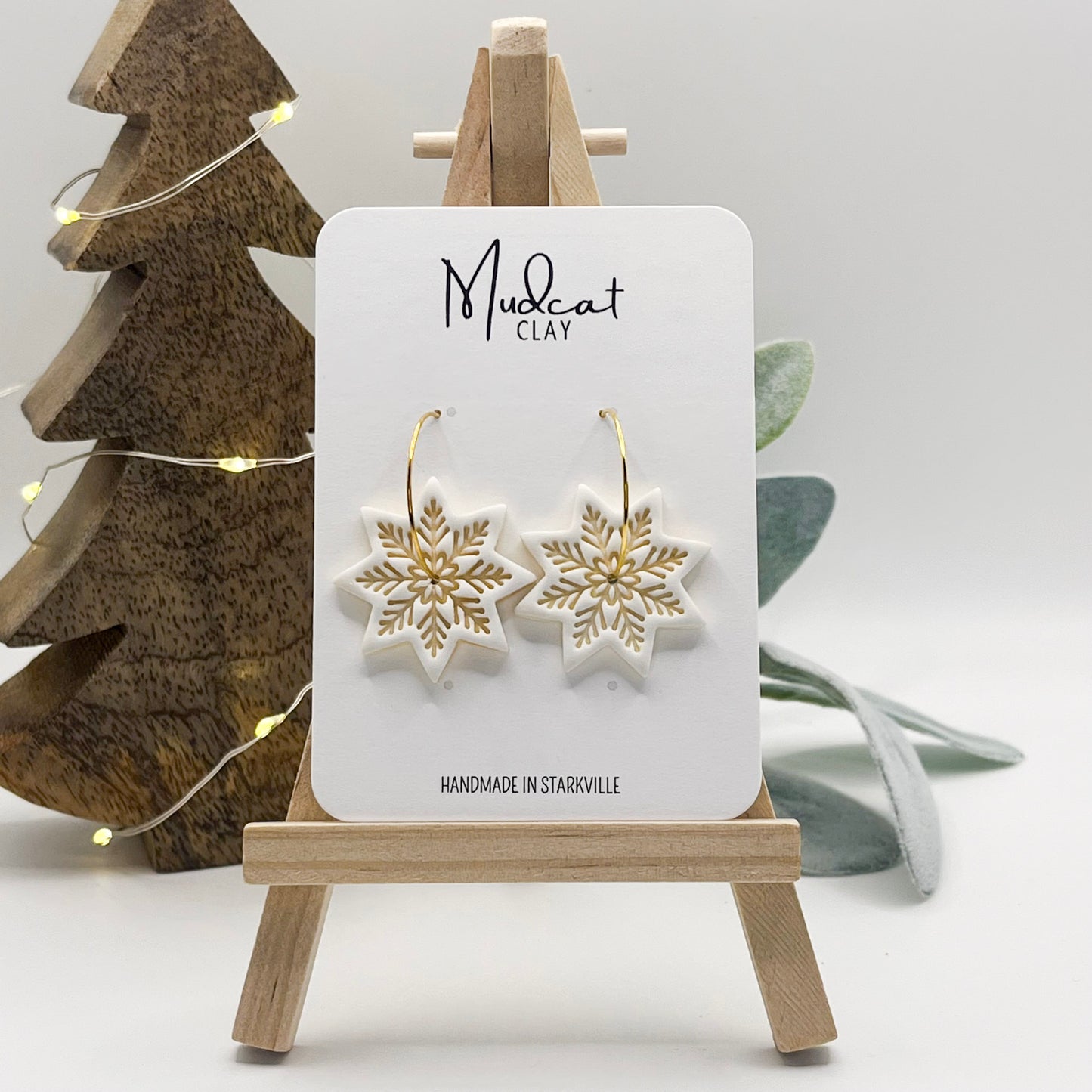 Snowflake | White w/ Gold Embossing
