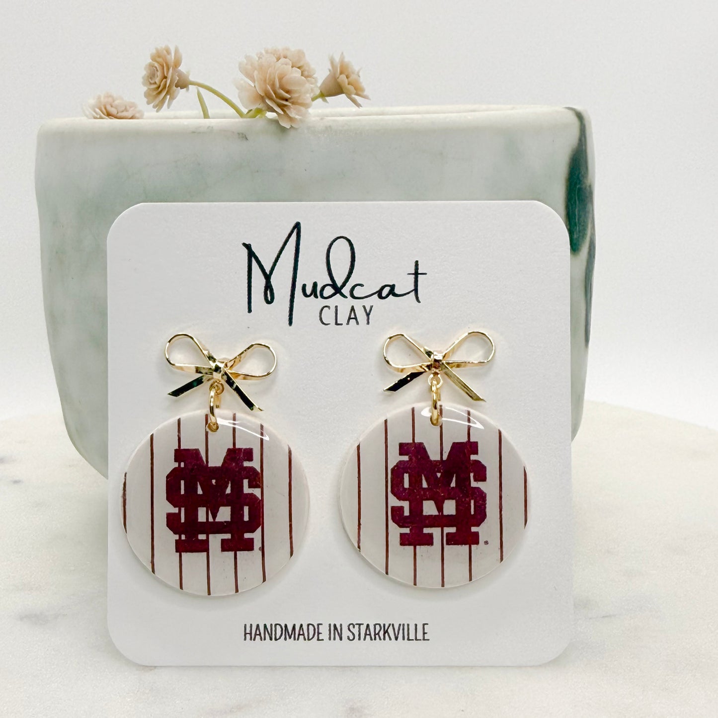 Mississippi State | M-over-S Pinstripes w/ Bows