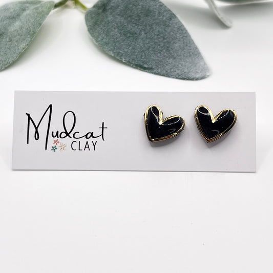 Gold-Lined Hearts | Black