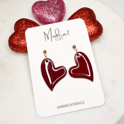 Hearts | Glossy Maroon