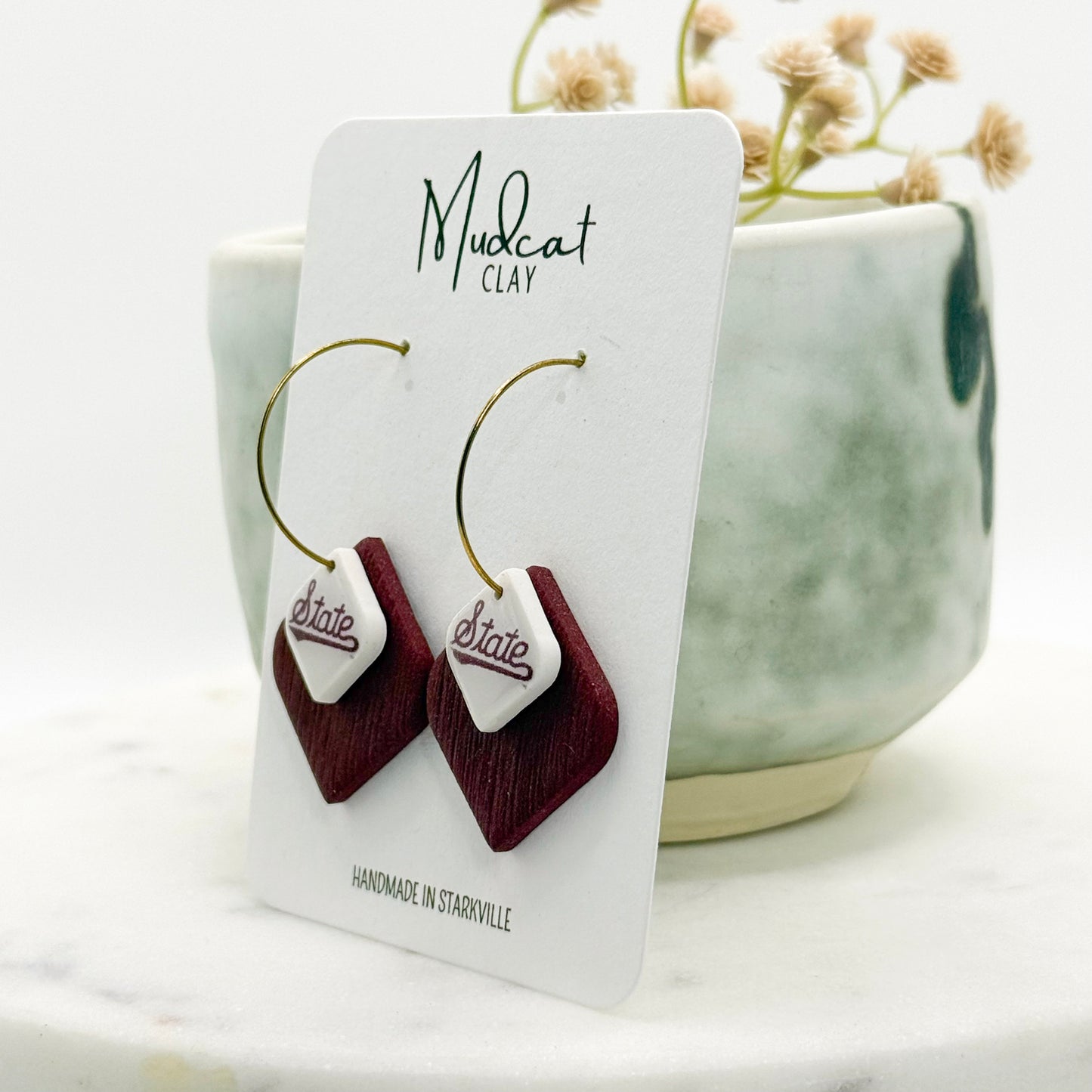 Mississippi State | "State" Script on Stacked Diamonds