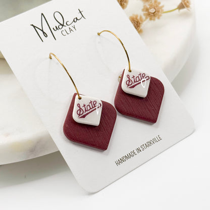 Mississippi State | "State" Script on Stacked Diamonds