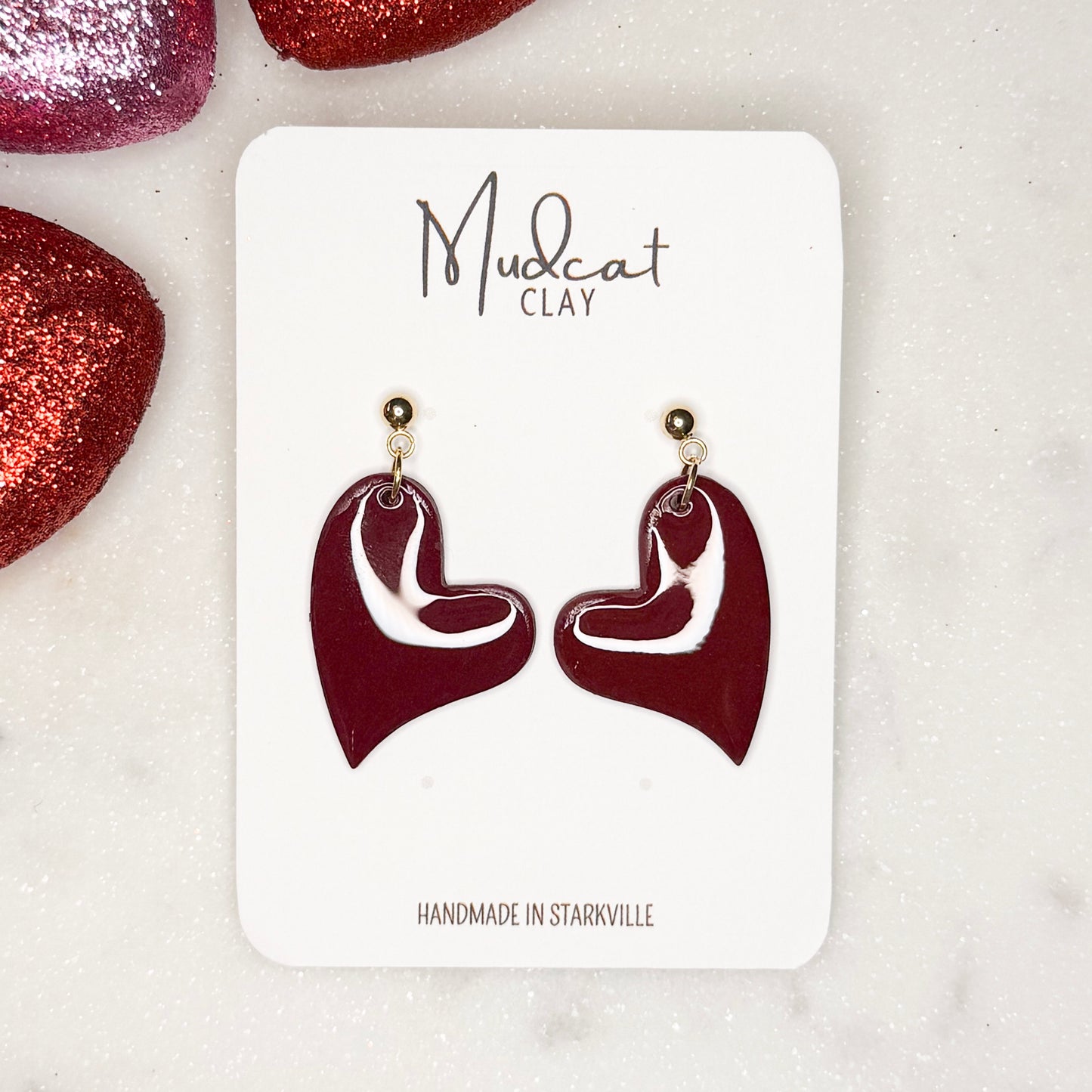 Hearts | Glossy Maroon