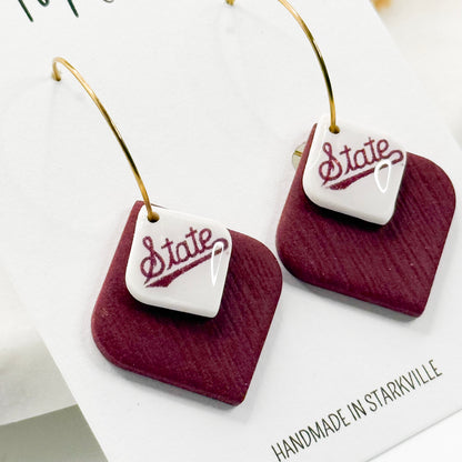 Mississippi State | "State" Script on Stacked Diamonds