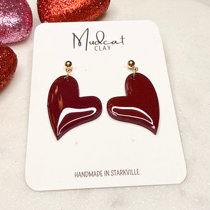 Hearts | Glossy Maroon