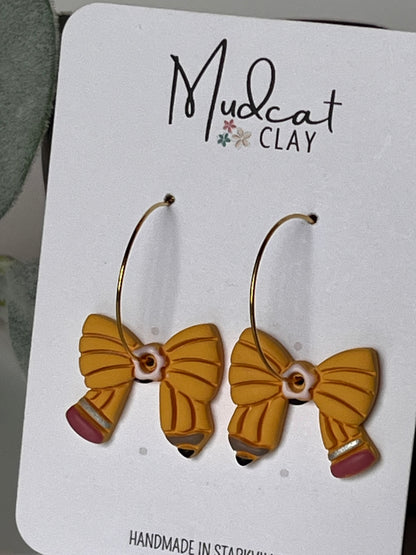 Pencil Bow Earrings