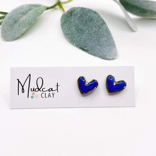 Gold-Lined Hearts | Blue