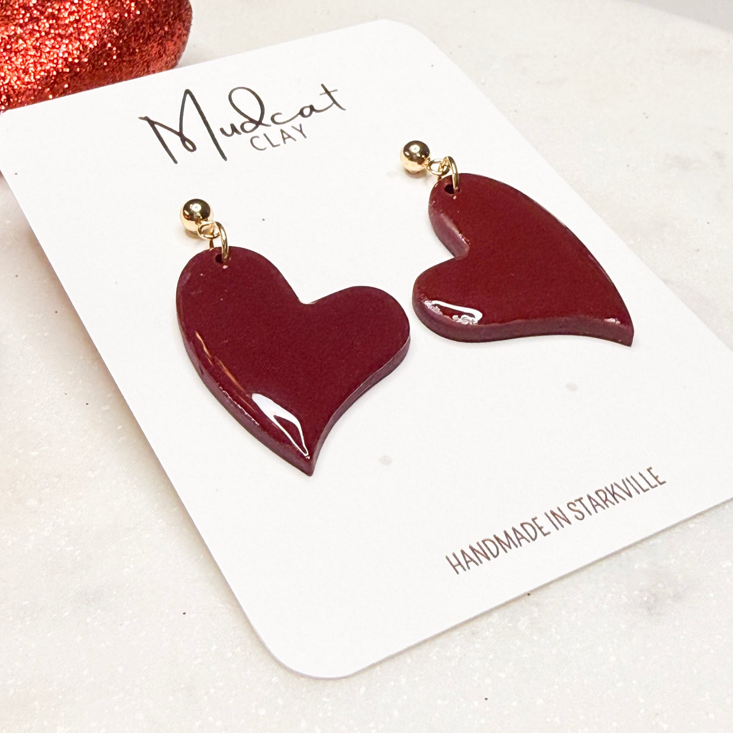 Hearts | Glossy Maroon