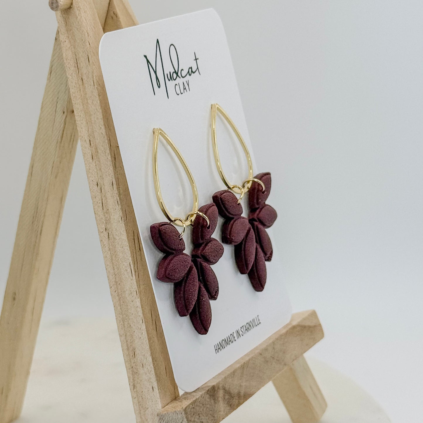 Elegant Leaf Drop | Maroon