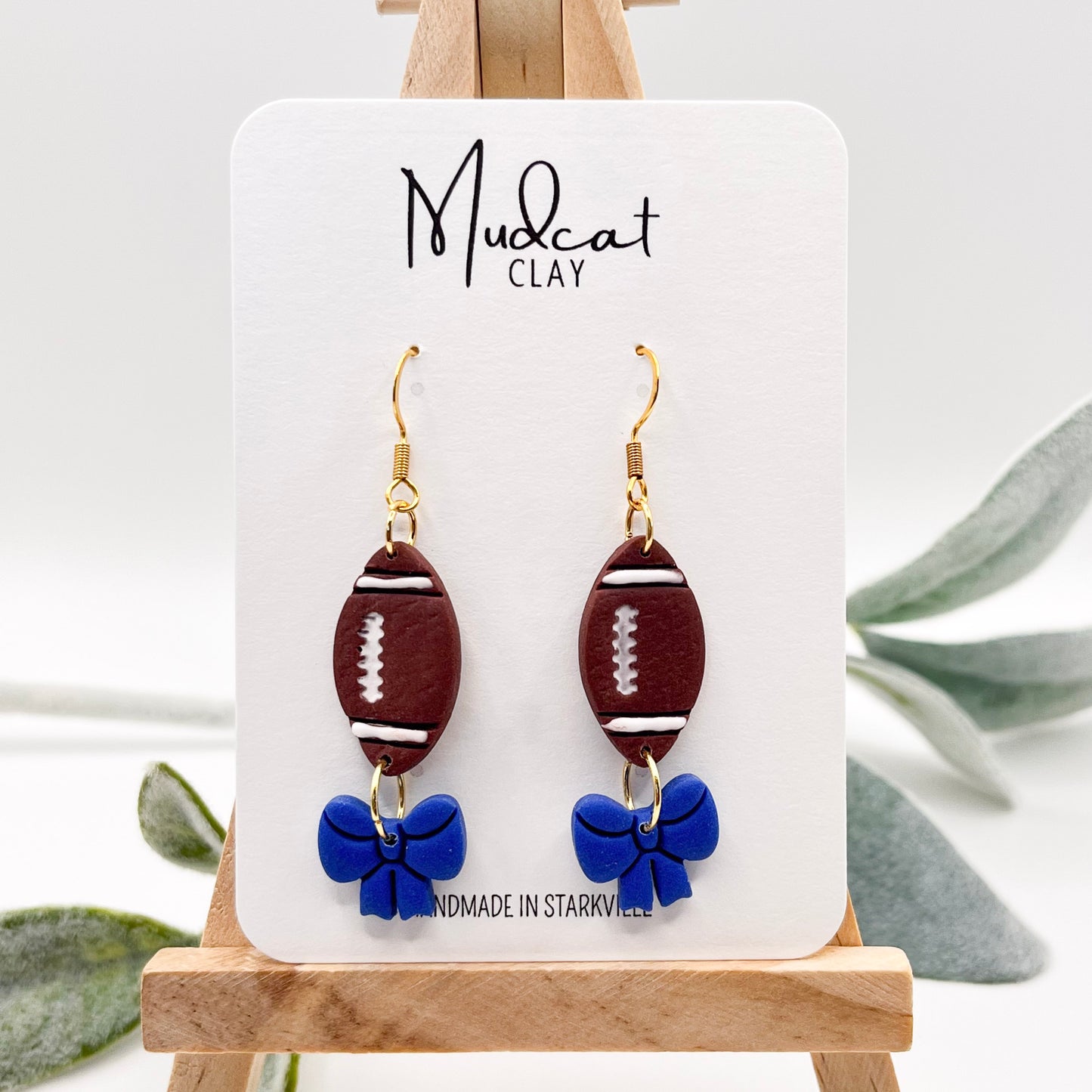 Footballs and Bows | Blue