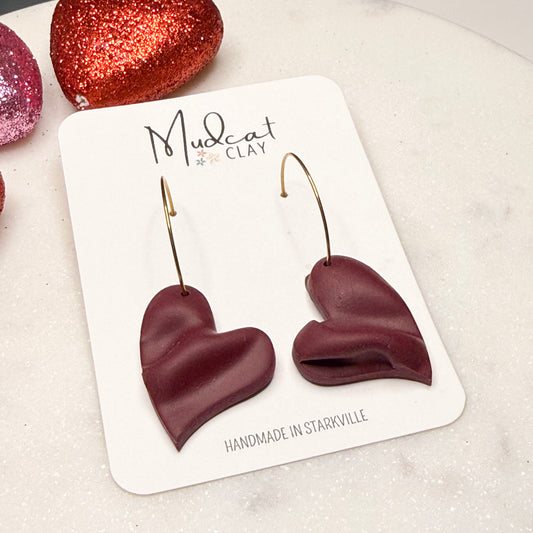 Puffy Hearts | Maroon