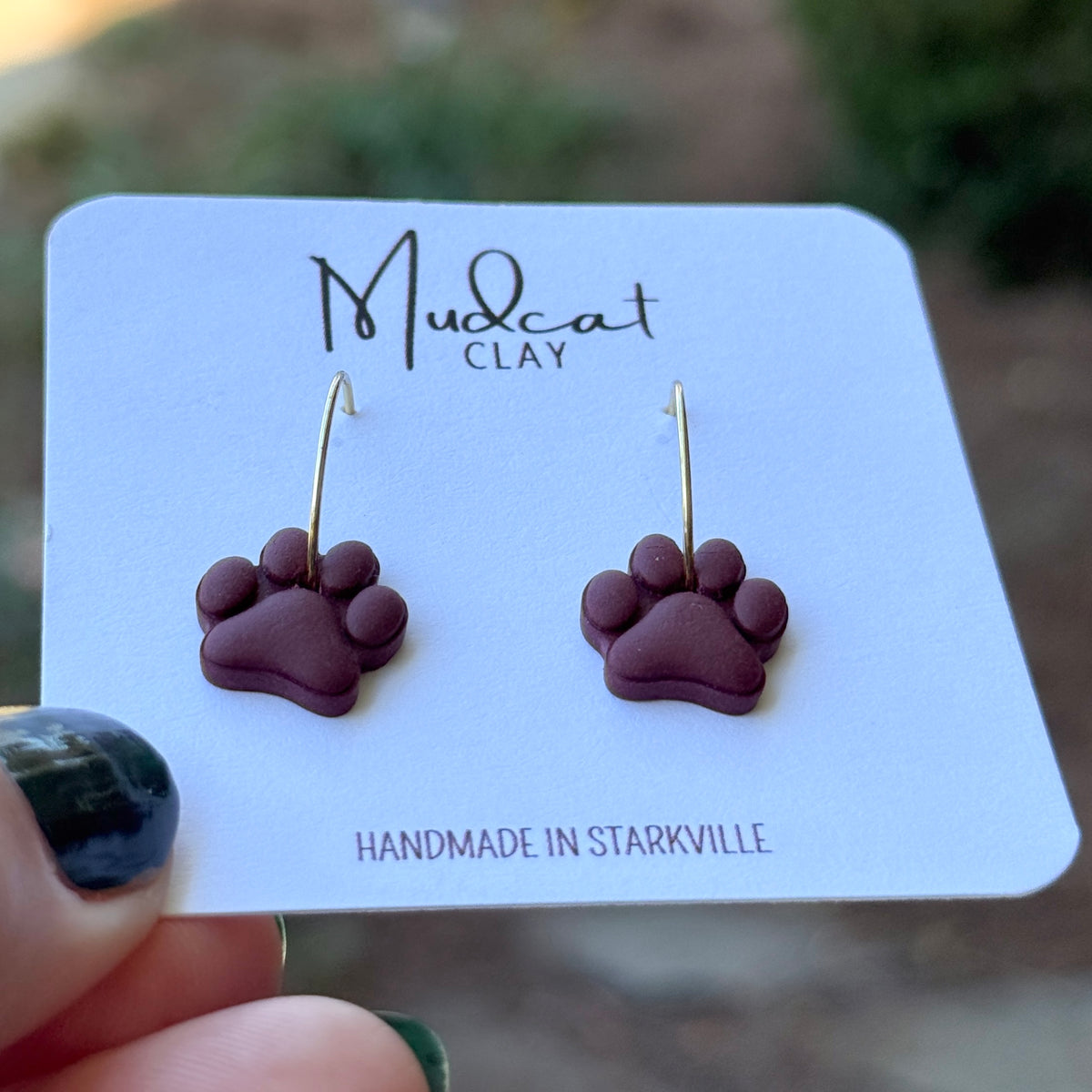 Small Hoop Earrings with Dawg Paws