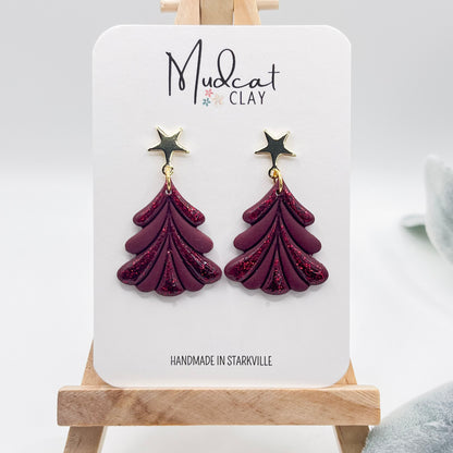 Shimmering Christmas Trees | Maroon