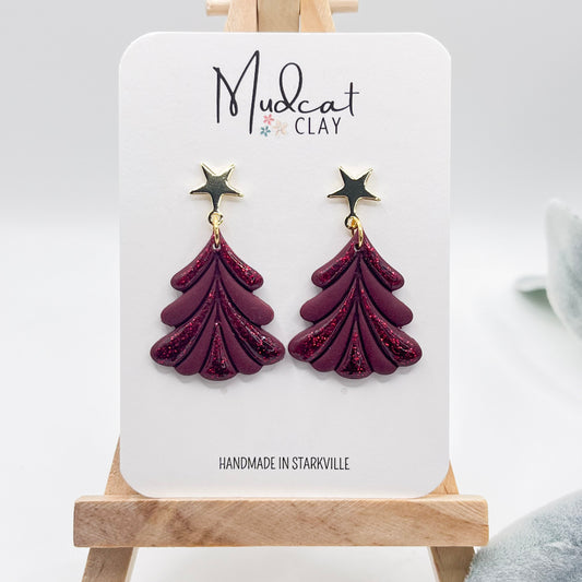 Shimmering Christmas Trees | Maroon