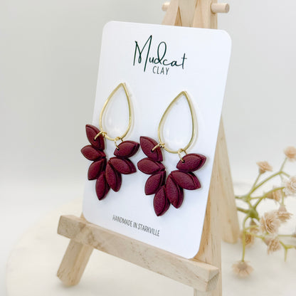 Elegant Leaf Drop | Maroon