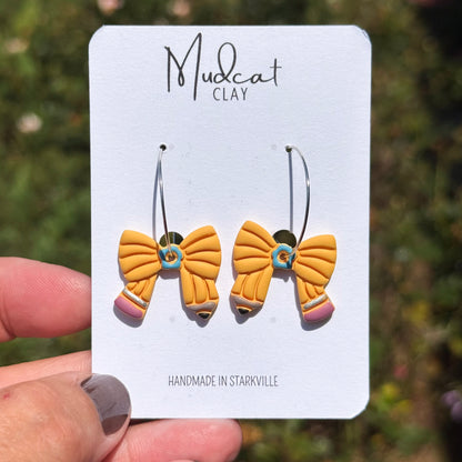 Pencil Bow Earrings