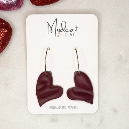 Puffy Hearts | Maroon