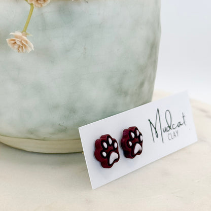 Embossed Dawg Paw Earrings