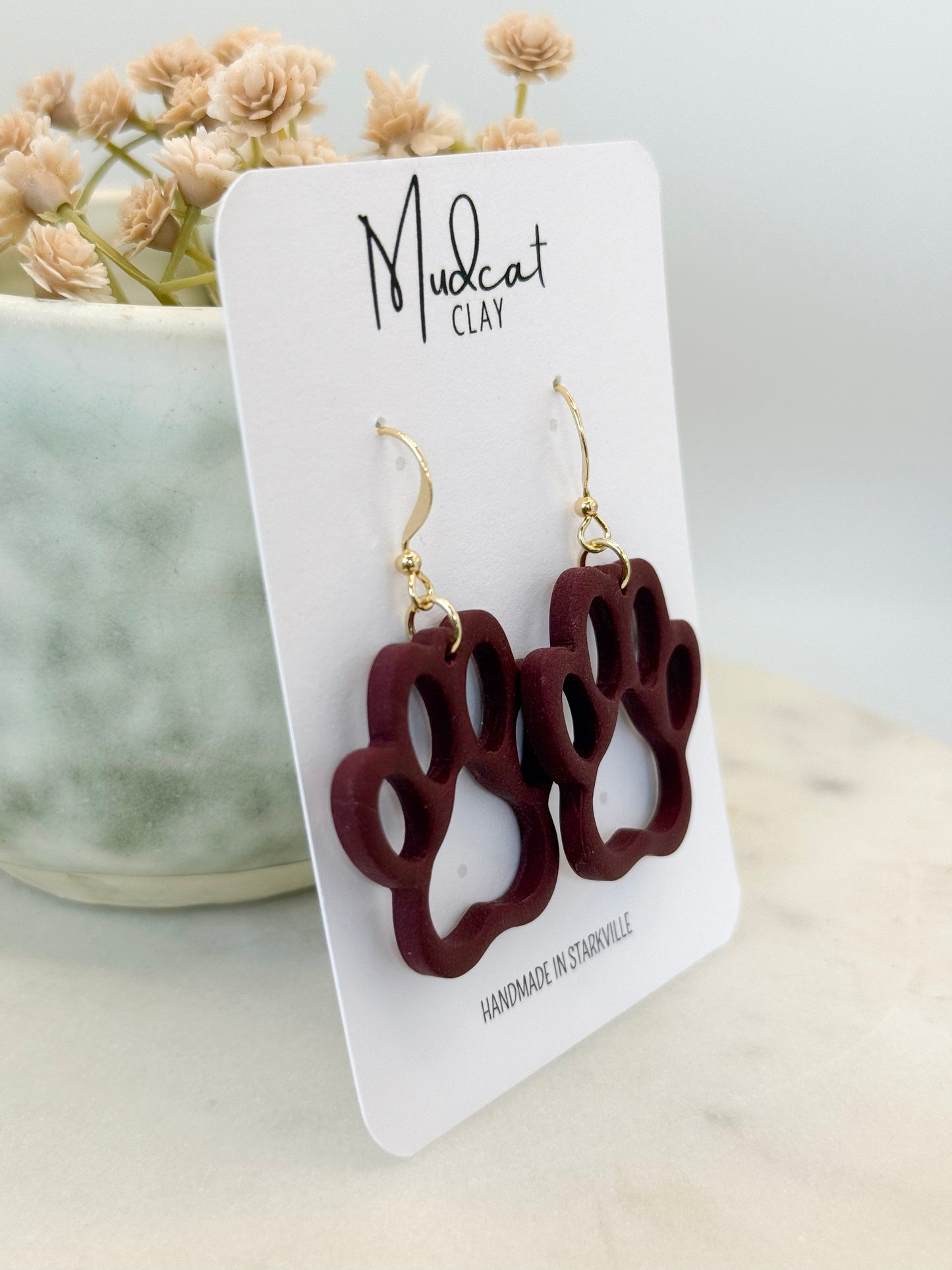 Hollow Dawg Paw Earrings