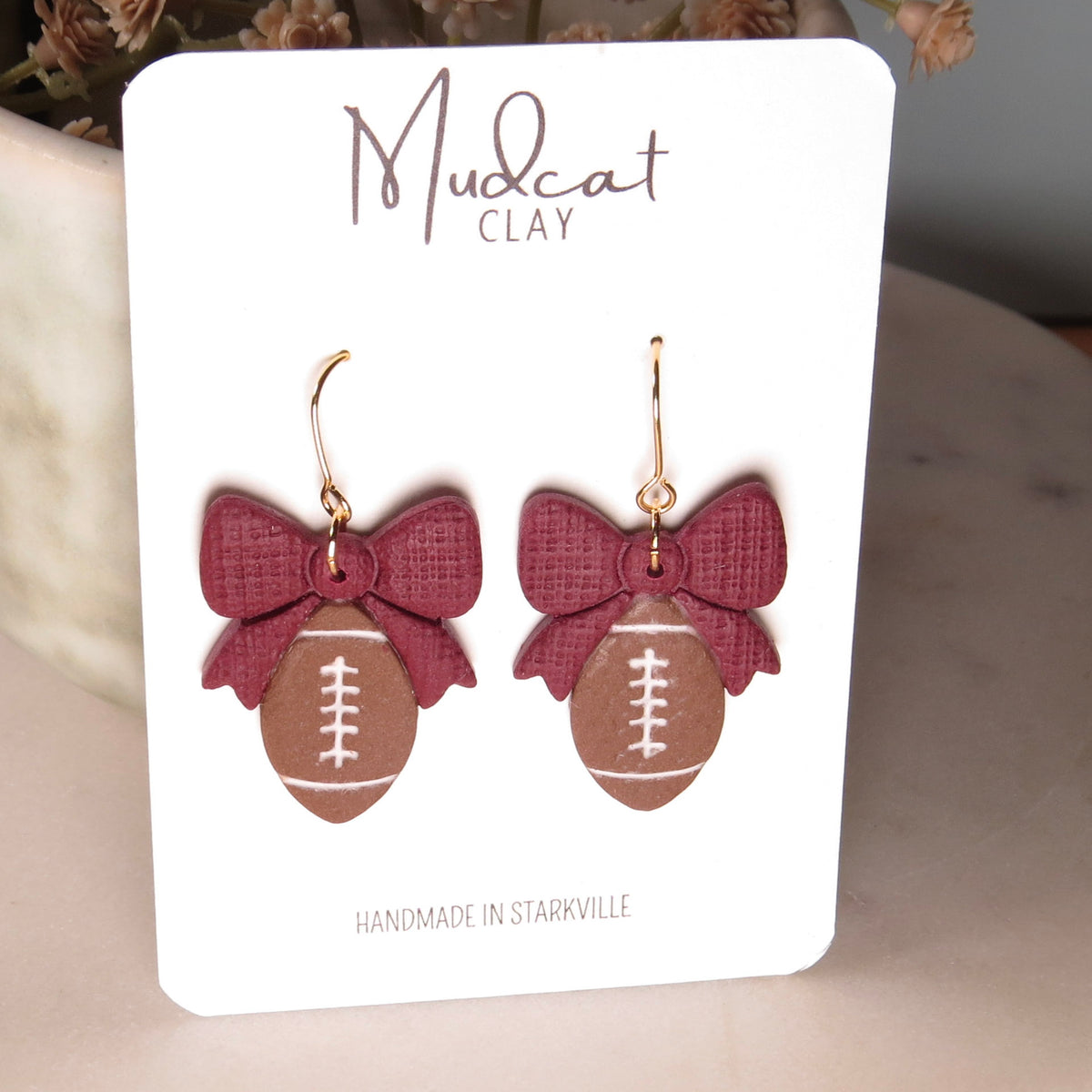 Footballs & Bows Earrings
