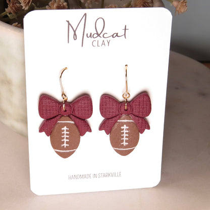 Footballs & Bows Earrings