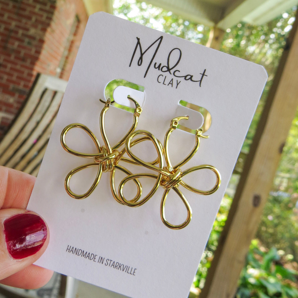 Large Gold Statement Flower Earrings