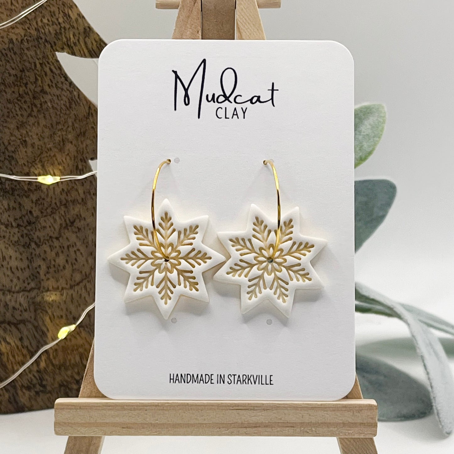 Snowflake | White w/ Gold Embossing