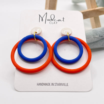 Double Hoops | Blue & Orange