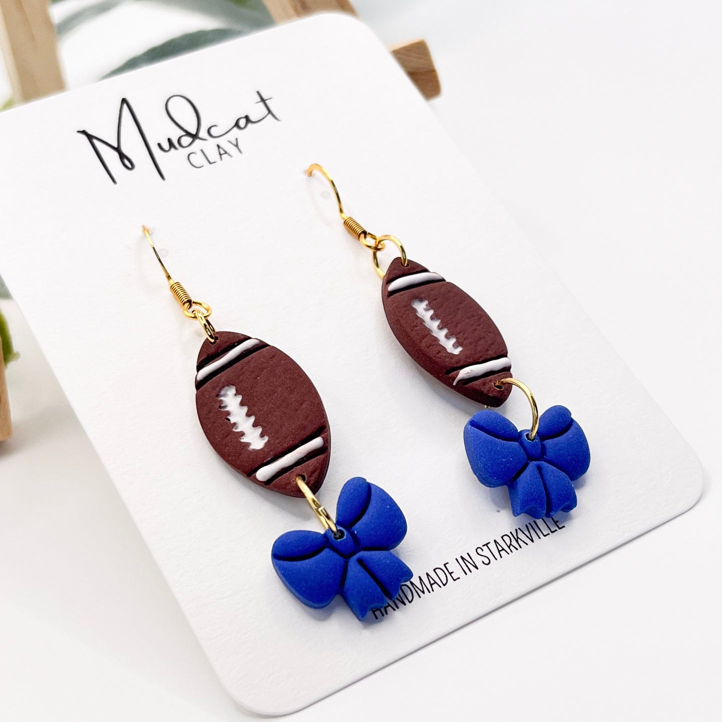 Footballs and Bows | Blue