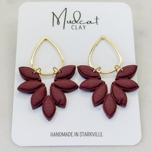 Elegant Leaf Drop | Maroon
