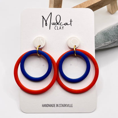 Double Hoops | Blue & Orange