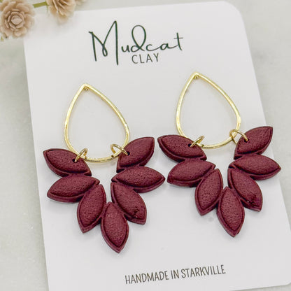 Elegant Leaf Drop | Maroon