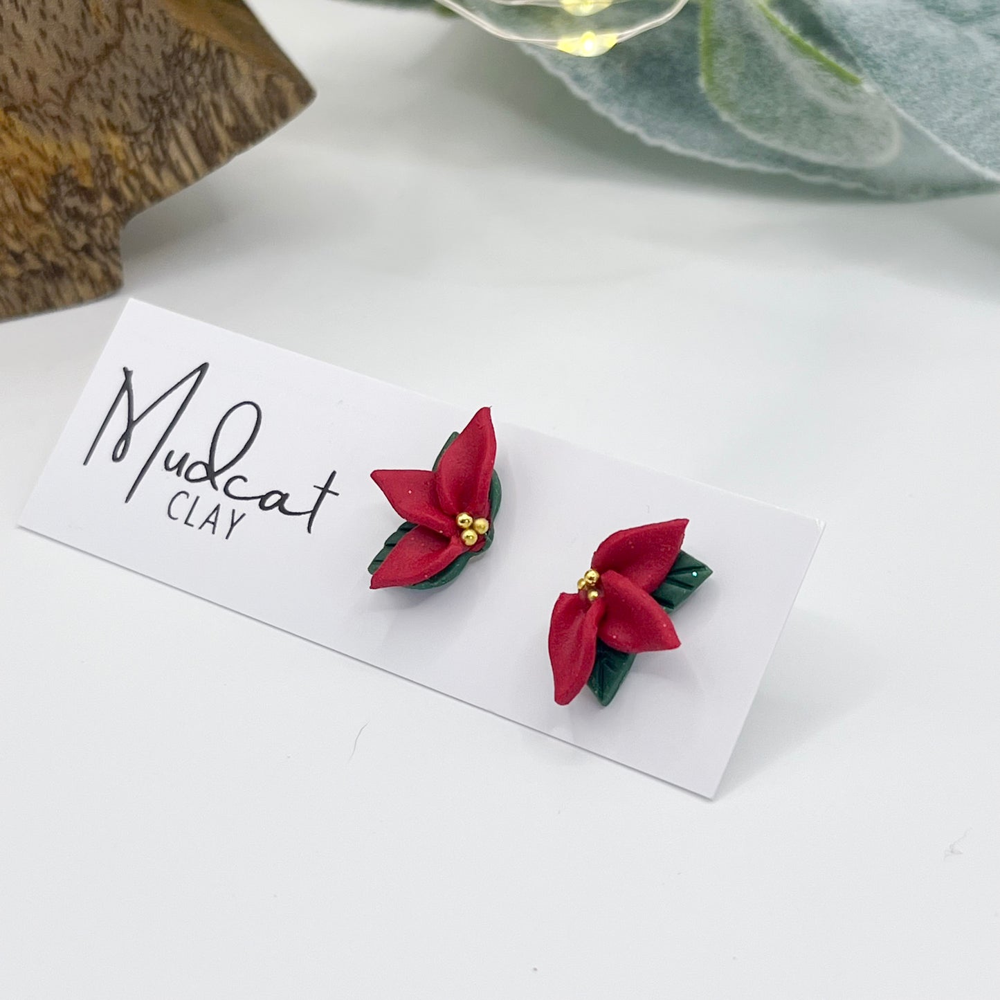 Half Poinsettia Stud