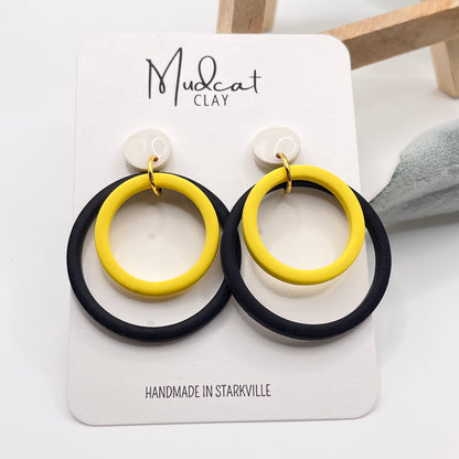 Double Hoops | Black & Yellow