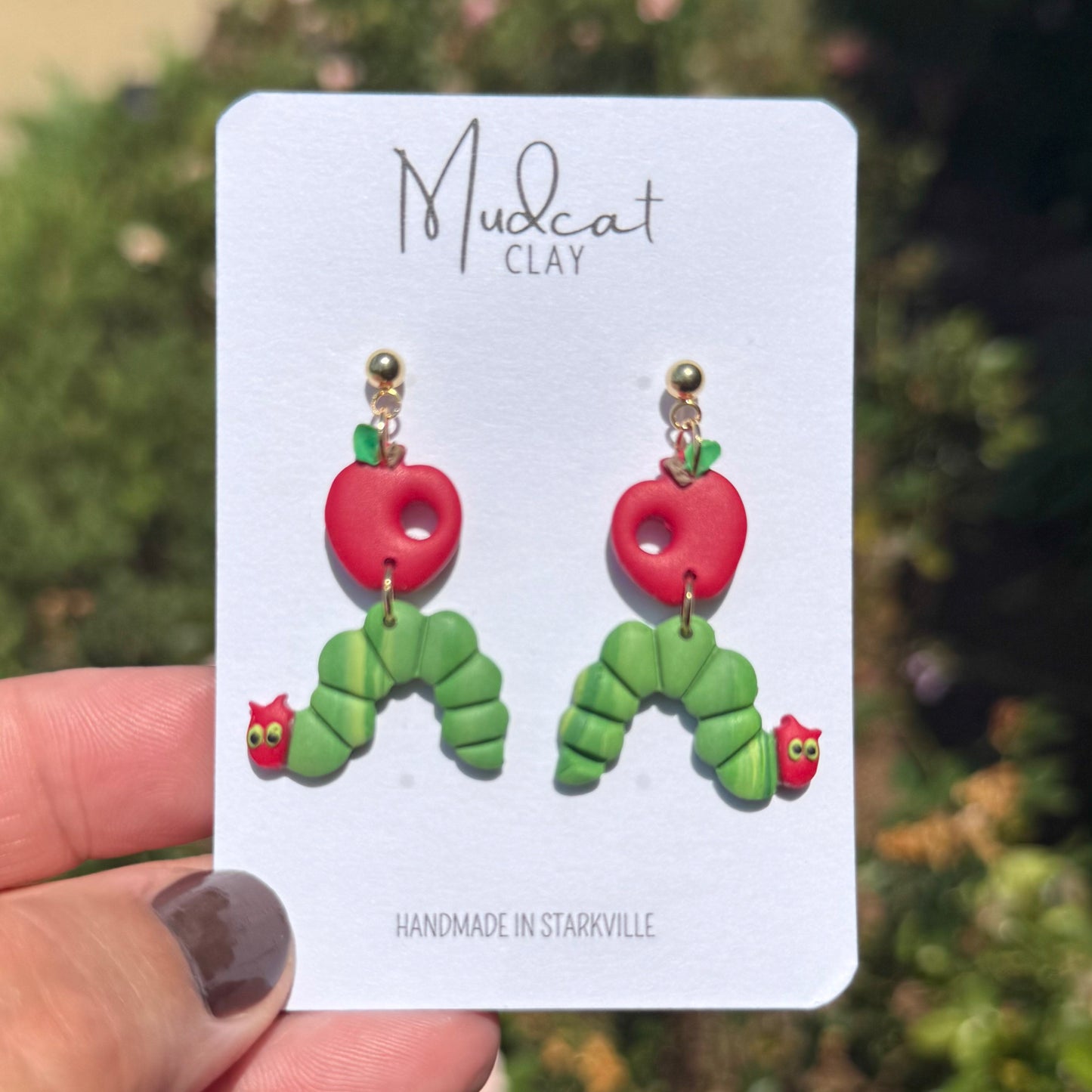 Hungry Caterpillar w/ Apple Earrings